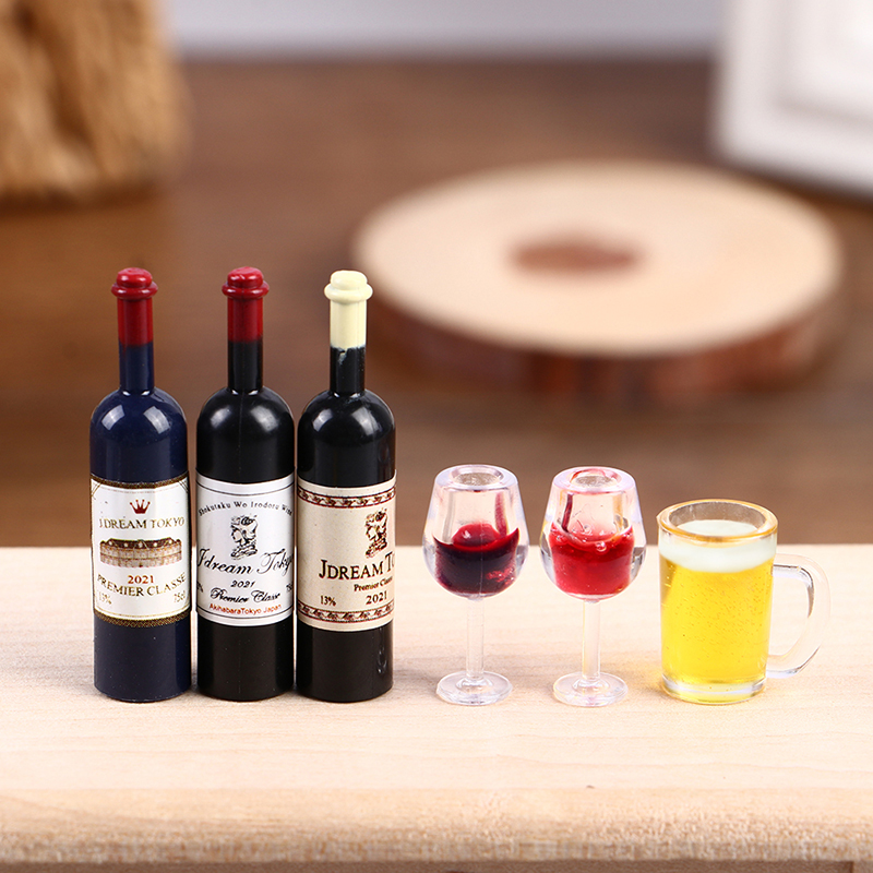 Wine Beer Europe - 5 Pcs 1:12 Dollhouse Miniature Wine