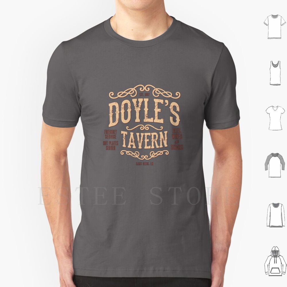 Whisky Beer And Wine - Doyle's Tavern T Shirt Print Cotton