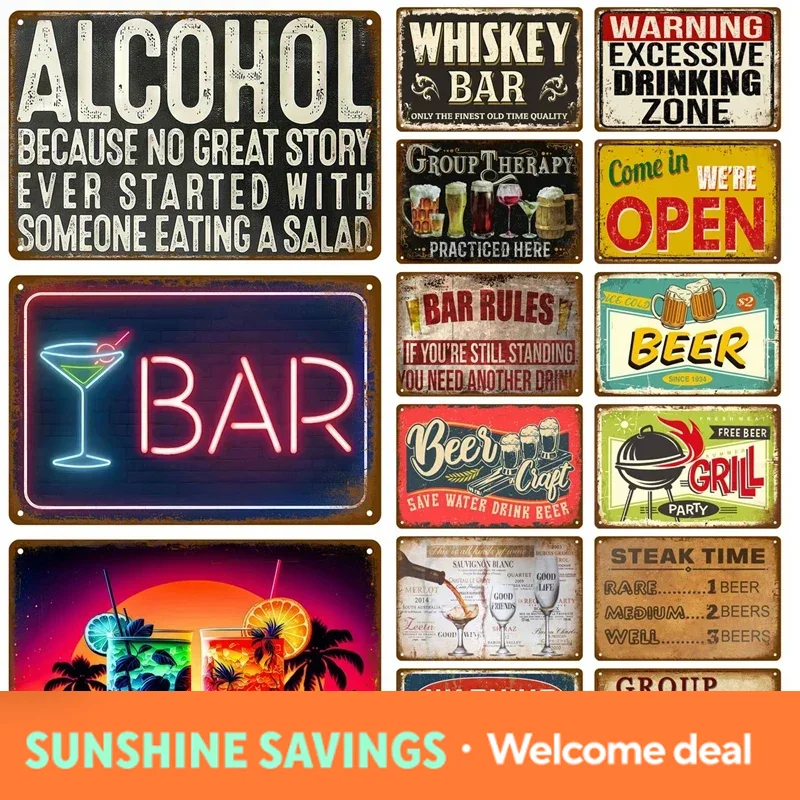 Metal Sign Whiskey Wine Alcoho - огляд і ціна Wine Beer Europe