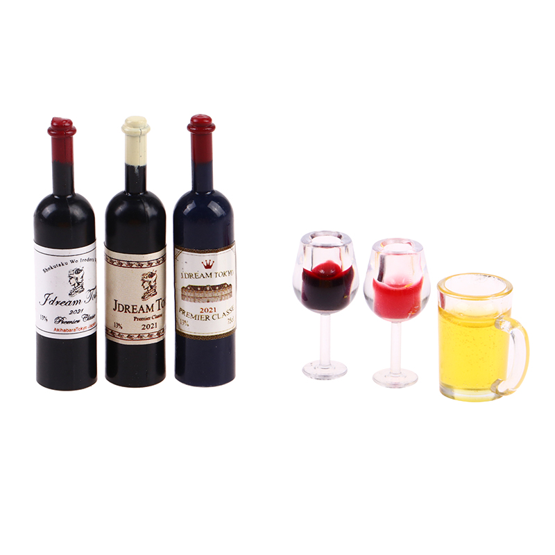 5 Pcs 1:12 Dollhouse Miniature - огляд і ціна Wine Beer Europe