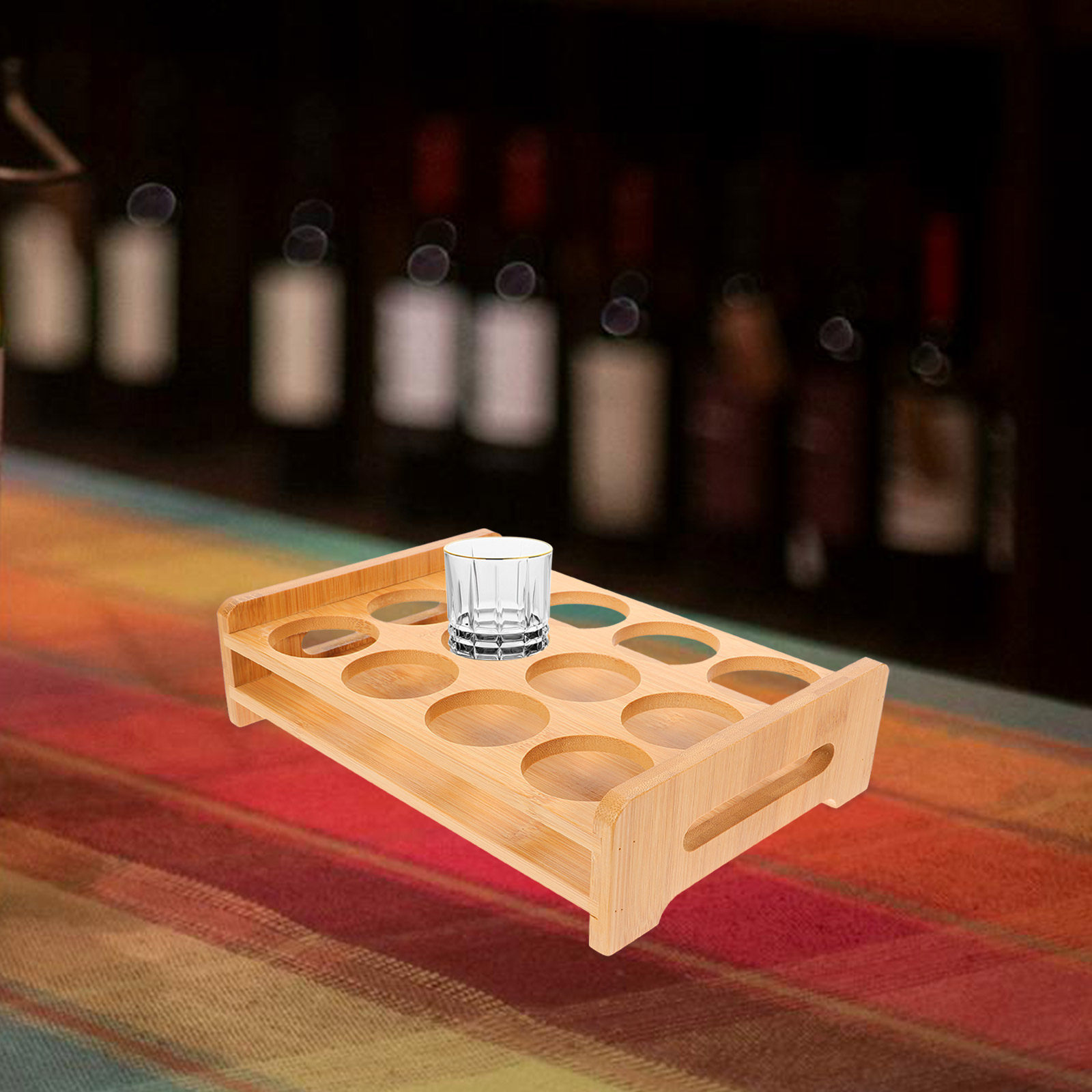 Bamboo Shot Glasses Holder Dis - огляд і ціна Wine Beer The Whiskey