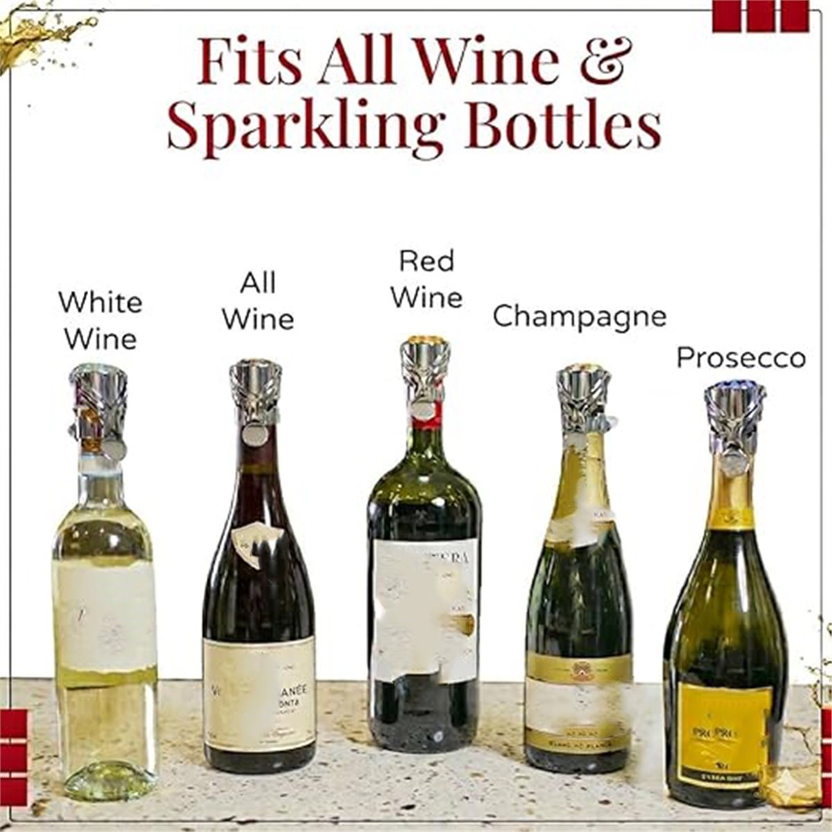 (A02R] 2Pcs Wine Stopper & Cha - огляд і ціна Wine & Beer Shop Photos