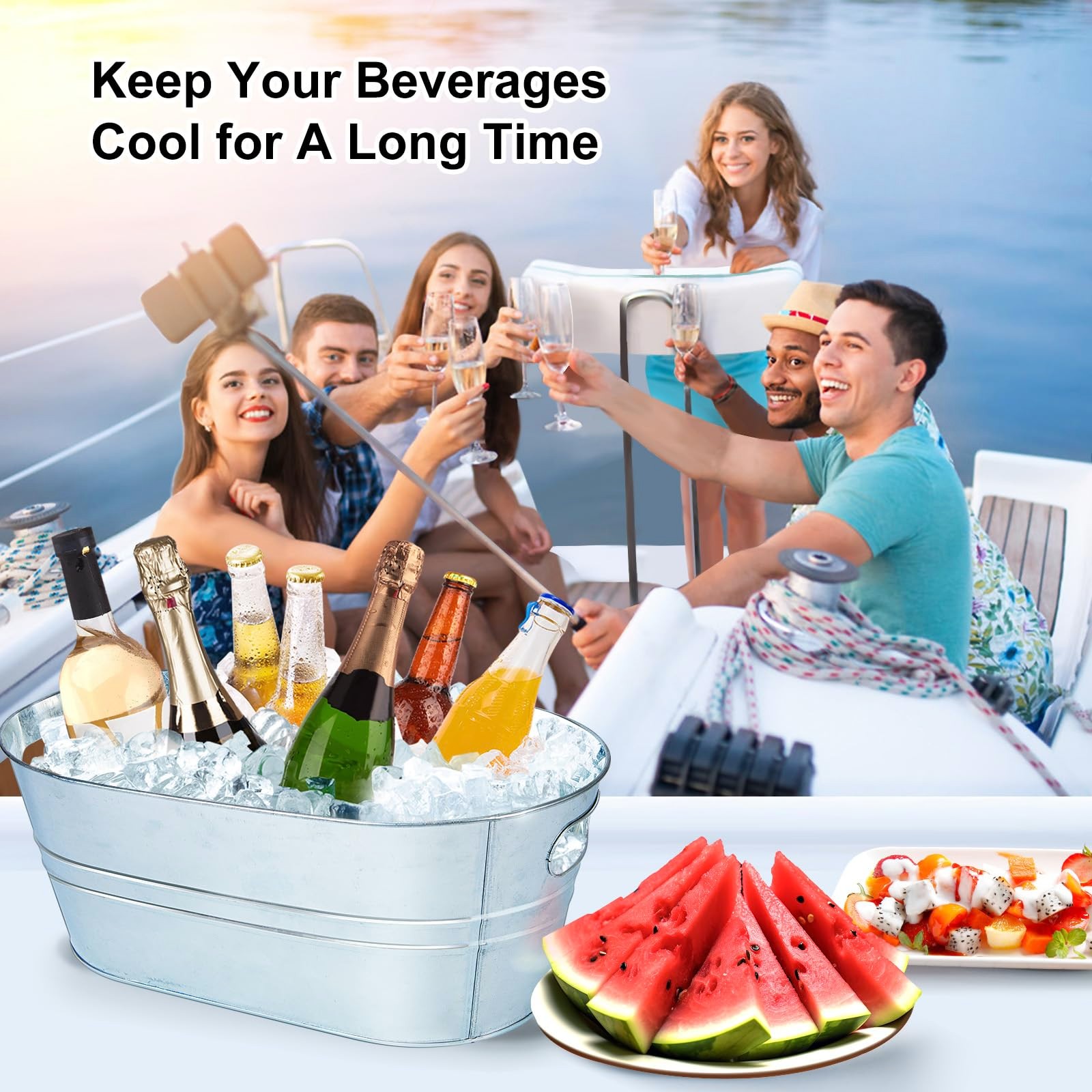 Galvanized Metal Ice Buckets W - огляд і ціна Wine Beer Cocktail