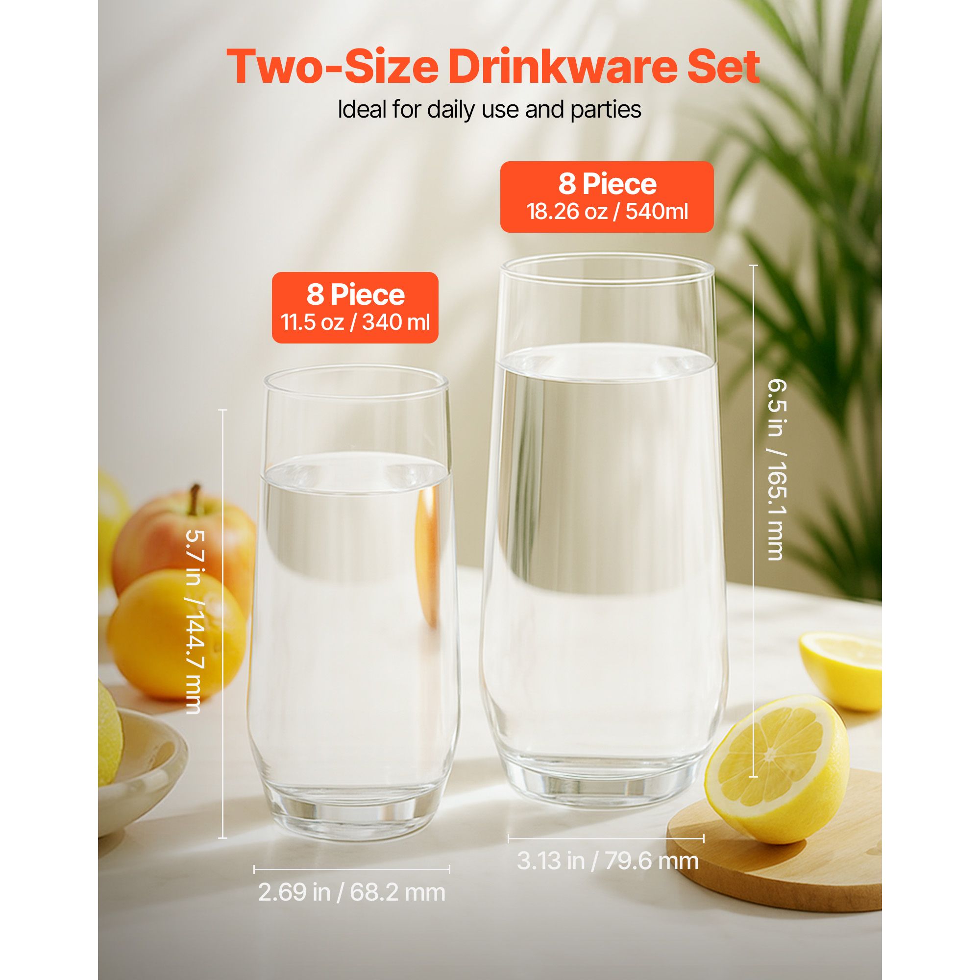 Drinking Glasses Set, 16-Piece - огляд і ціна Wine Beer Mixed Drinks