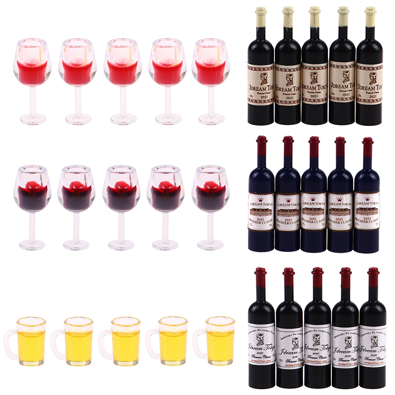 5Pcs 1:12 Dollhouse Miniature  - огляд і ціна Wine Beer Europe